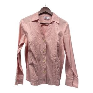 Bass Women's large Pink Button Up Blouse Long Sleeve